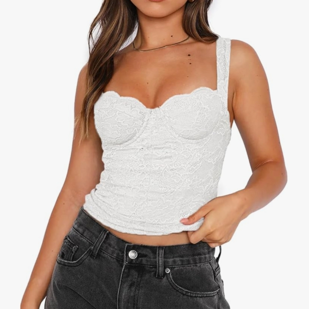 Elegant White Lace Women’s Top